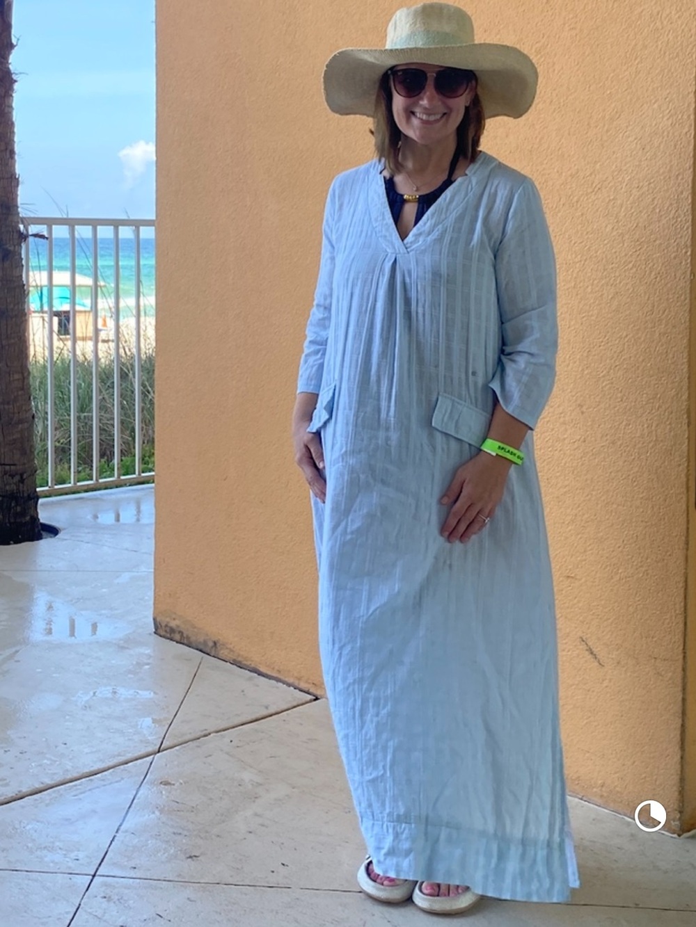 Tuckernuck Pomander Place Light Blue Beach Cover Up Carolina Caftan - Size M